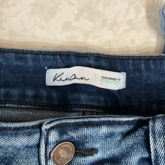 KanCan Distressed Ankle Jeans in Dark Blue straight leg size 14 - Picture 4 of 6